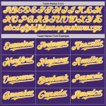 Personalized Purple Gold-White Line Authentic Baseball Jersey Team Custom Name and Number