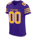 Personalized Purple Gold-White Mesh Authentic Football Jersey