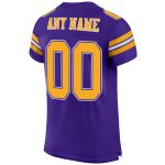 Personalized Purple Gold-White Mesh Authentic Football Jersey Team Custom Name and Number