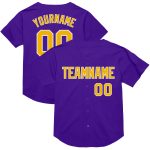 Personalized Purple Gold-White Mesh Authentic Throwback Baseball Jersey