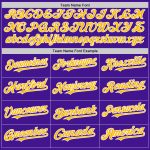 Personalized Purple Gold-White Mesh Authentic Throwback Baseball Jersey Team Custom Name and Number