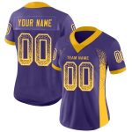Personalized Purple Gold-White Mesh Drift Fashion Football Jersey Team Custom Name and Number