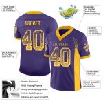Personalized Purple Gold-White Mesh Drift Fashion Football Jersey Team Custom Name and Number