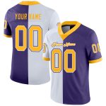 Personalized Purple Gold-White Mesh Split Fashion Football Jersey Team Custom Name and Number