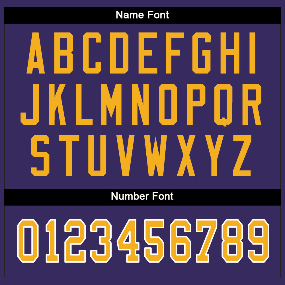 Personalized Purple Gold-White Mesh Split Fashion Football Jersey Team Custom Name and Number Personalized Purple Gold-White Mesh Split Fashion Football Jersey Team Custom Name and Number - Image 4