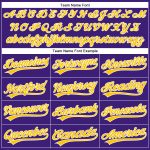 Personalized Purple Gold-White Performance Vapor Golf Polo Shirt Team Custom Name and Number