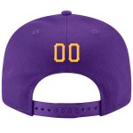Personalized Purple Gold-White Stitched Adjustable Snapback Hat Team Custom Name and Number