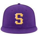 Personalized Purple Gold-White Stitched Adjustable Snapback Hat Team Custom Name and Number