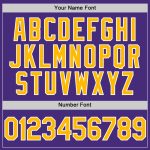 Personalized Purple Gold-White Two-Button Unisex Softball Jersey