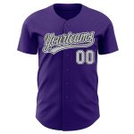 Personalized Purple Gray-Black Authentic Baseball Jersey