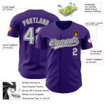 Personalized Purple Gray-Black Authentic Baseball Jersey