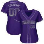 Personalized Purple Gray-Black Authentic Drift Fashion Baseball Jersey Team Custom Name and Number