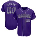 Personalized Purple Gray-Black Authentic Drift Fashion Baseball Jersey Team Custom Name and Number