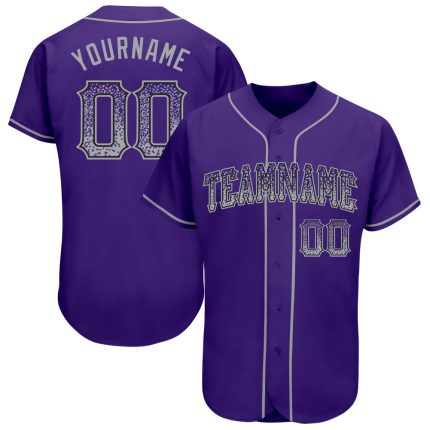 Personalized Purple Gray-Black Authentic Drift Fashion Baseball Jersey Team Custom Name and Number