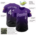 Personalized Purple Gray-Black Authentic Fade Fashion Baseball Jersey Team Custom Name and Number
