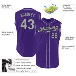 Personalized Purple Gray-Black Authentic Sleeveless Baseball Jersey Team Custom Name and Number