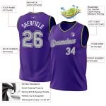 Personalized Purple Gray-Black Authentic Throwback Basketball Jersey