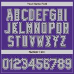 Personalized Purple Gray-Black Bomber Full-Snap Varsity Letterman Jacket Team Custom Name and Number