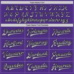 Personalized Purple Gray-Black Bomber Full-Snap Varsity Letterman Two Tone Jacket Team Custom Name and Number