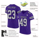 Personalized Purple Gray-Black Mesh Authentic Football Jersey