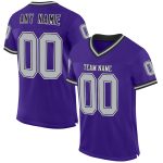 Personalized Purple Gray-Black Mesh Authentic Throwback Football Jersey Team Custom Name and Number
