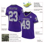 Personalized Purple Gray-Black Mesh Authentic Throwback Football Jersey Team Custom Name and Number