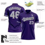 Personalized Purple Gray-Black Performance Vapor Golf Polo Shirt Team Custom Name and Number