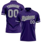 Personalized Purple Gray-Black Performance Vapor Golf Polo Shirt Team Custom Name and Number