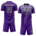 Personalized Purple Gray-Black Sublimation Soccer Uniform Jersey Team Custom Name and Number