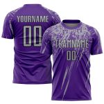 Personalized Purple Gray-Black Sublimation Soccer Uniform Jersey Team Custom Name and Number