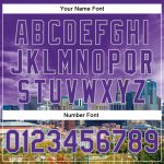 Personalized Purple Gray Denver Colorado City Edition 3D Bomber Full-Snap Varsity Letterman Jacket Team Custom Name and Number