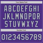 Personalized Purple Gray-Navy Bomber Full-Snap Varsity Letterman Jacket Team Custom Name and Number