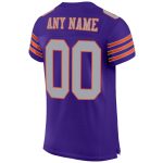 Personalized Purple Gray-Orange Mesh Authentic Football Jersey Team Custom Name and Number