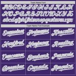 Personalized Purple Gray-White Line Authentic Baseball Jersey Team Custom Name and Number