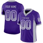 Personalized Purple Gray-White Mesh Drift Fashion Football Jersey Team Custom Name and Number