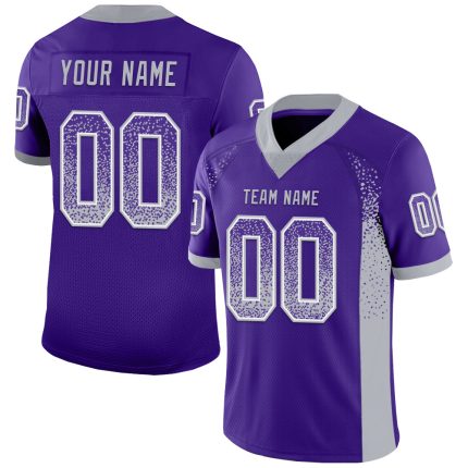 Personalized Purple Gray-White Mesh Drift Fashion Football Jersey Team Custom Name and Number