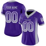 Personalized Purple Gray-White Mesh Drift Fashion Football Jersey Team Custom Name and Number