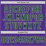 Personalized Purple Green-Cream Bomber Full-Snap Varsity Letterman Two Tone Jacket Team Custom Name and Number