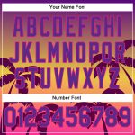 Personalized Purple Hot Pink 3D Pattern Design Hawaii Palm Trees Authentic Baseball Jersey Team Custom Name and Number