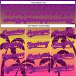 Personalized Purple Hot Pink 3D Pattern Design Hawaii Palm Trees Authentic Baseball Jersey Team Custom Name and Number