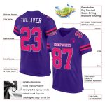 Personalized Purple Hot Pink-Black Mesh Authentic Football Jersey Team Custom Name and Number