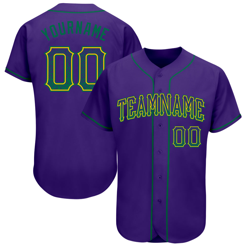 Personalized Purple Kelly Green-Gold Authentic Drift Fashion Baseball Jersey Team Custom Name and Number