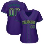 Personalized Purple Kelly Green-Gold Authentic Drift Fashion Baseball Jersey Team Custom Name and Number
