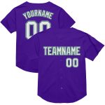 Personalized Purple Kelly Green-Gray Mesh Authentic Throwback Baseball Jersey Team Custom Name and Number