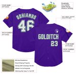 Personalized Purple Kelly Green-Gray Mesh Authentic Throwback Baseball Jersey Team Custom Name and Number