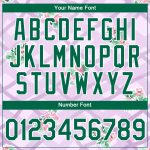 Personalized Purple Kelly Green-White 3D Pattern Design Flowers Performance T-Shirt Team Custom Name and Number