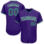 Personalized Purple Kelly Green-White Authentic Baseball Jersey