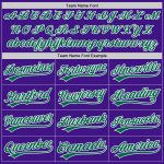 Personalized Purple Kelly Green-White Authentic Throwback Baseball Jersey Team Custom Name and Number