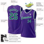 Personalized Purple Kelly Green-White Authentic Throwback Basketball Jersey