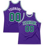 Personalized Purple Kelly Green-White Authentic Throwback Basketball Jersey Team Custom Name and Number